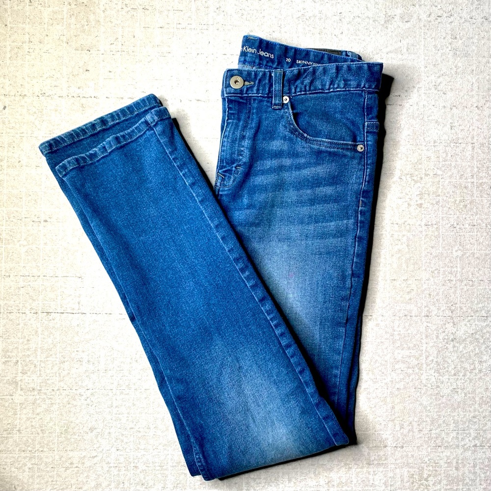 Calvin Klein Skinny Jeans 20 Blue Denim Distressed Pants